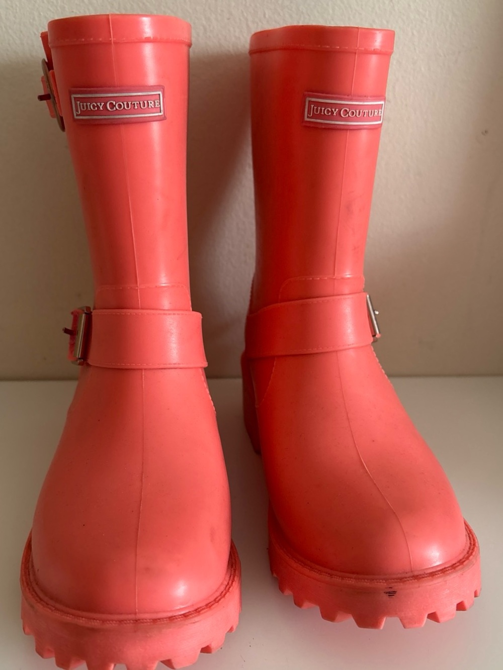 Juicy Couture Coral Pink Waterproof Rain Boots kids 3 enfant 32